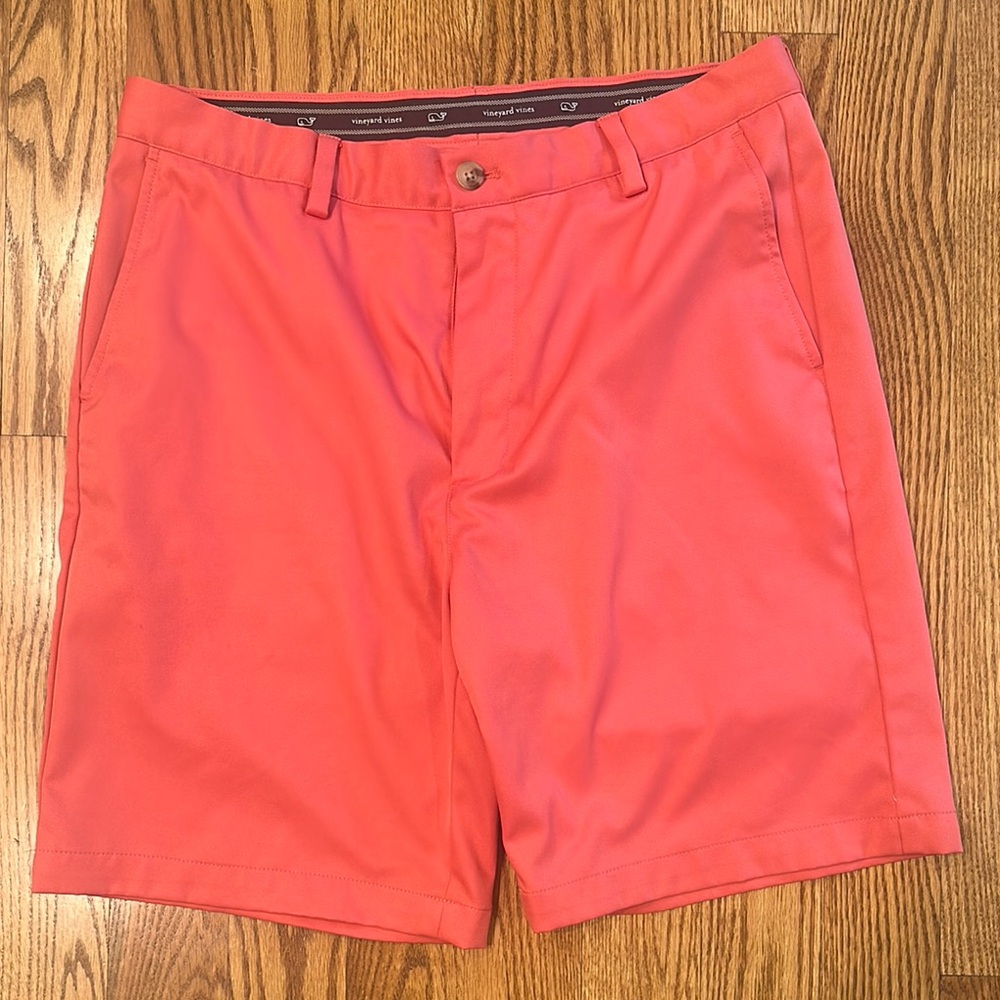 Vineyard Vines Links Flat Front Shorts - Coral